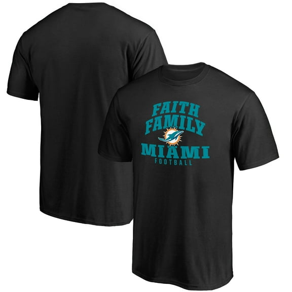 Men's Black Miami Dolphins Faith Family T-Shirt
