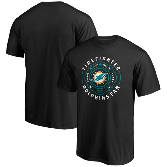 Men's Black Miami Dolphins Firefighter T-Shirt