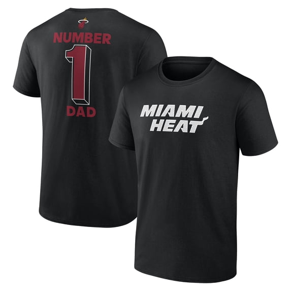 Men's Black Miami Heat #1 Dad Jersey T-Shirt