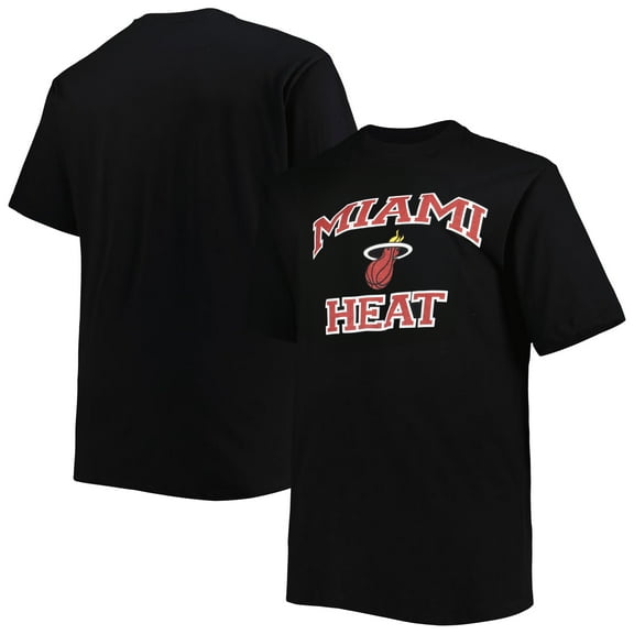 Men's Black Miami Heat Big & Tall Heart & Soul T-Shirt