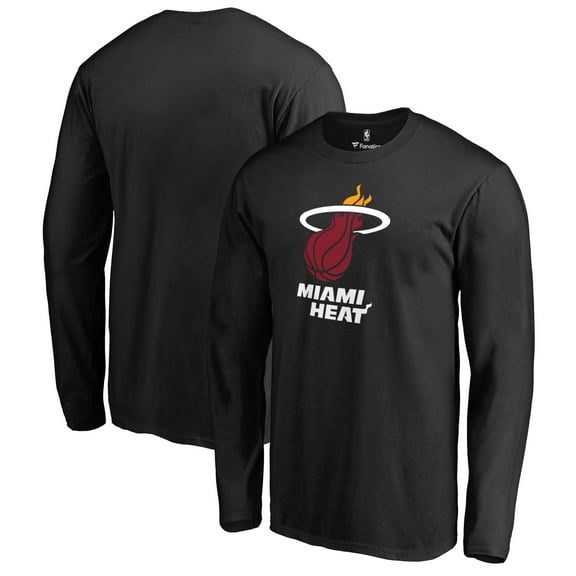 Men's Black Miami Heat Primary Logo Long Sleeve T-Shirt