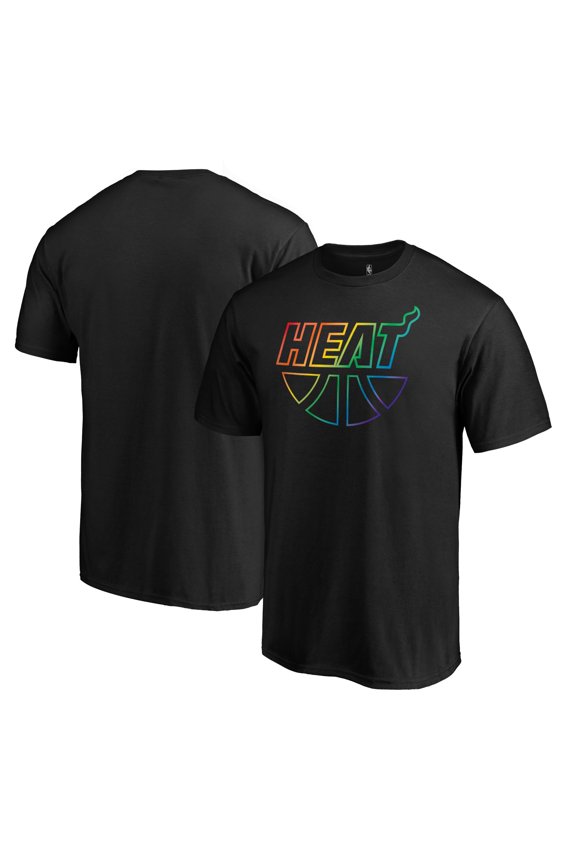 Men's Black Miami Heat Team Pride Wordmark T-Shirt