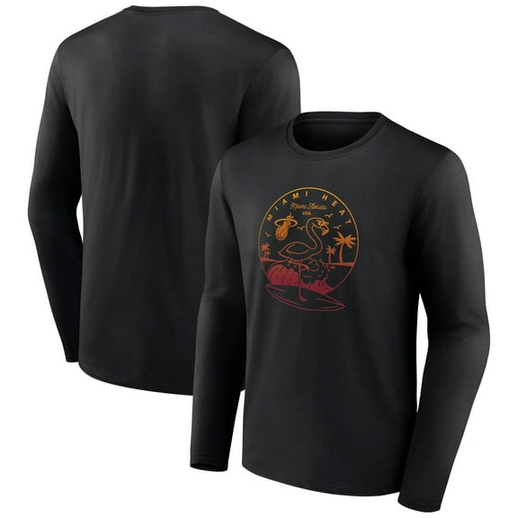 Men's Black Miami Heat Tip-Off Long Sleeve T-Shirt