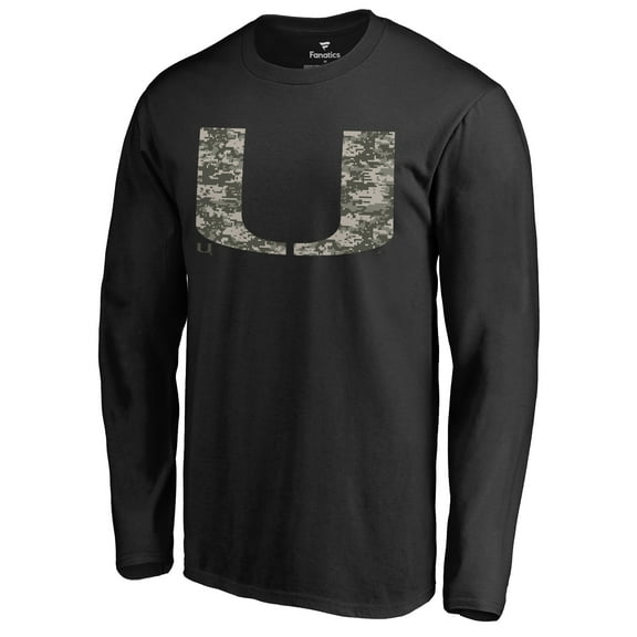 Men's Black Miami Hurricanes Cloak Long Sleeve T-Shirt