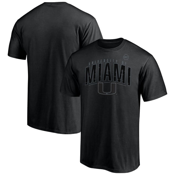 Men's Black Miami Hurricanes Flag T-Shirt