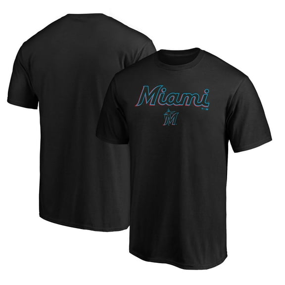 Men's Black Miami Marlins Series Sweep T-Shirt