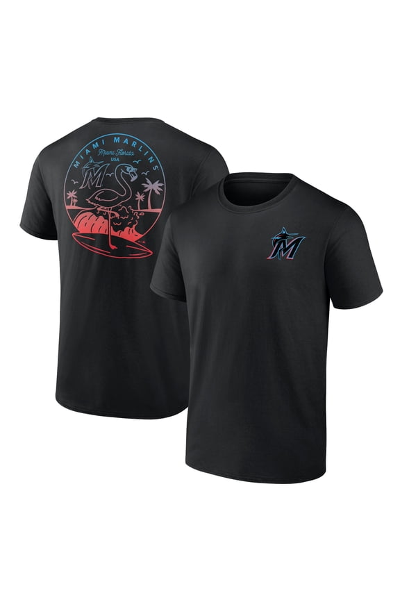 Men's Black Miami Marlins Team Hometown Collection Surf's Up T-Shirt