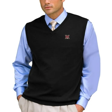 Men's Black Miami University RedHawks Milano Knit Sweater Vest