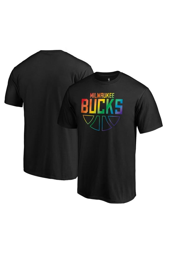 Men's Black Milwaukee Bucks Team Pride Wordmark T-Shirt