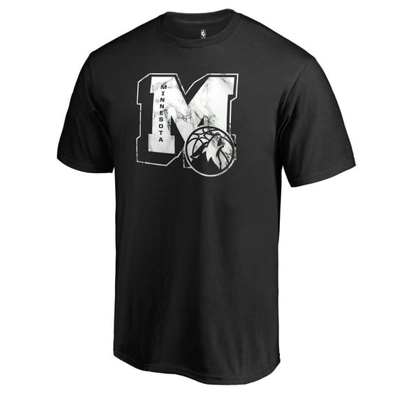 Men's Black Minnesota Timberwolves Letterman T-Shirt