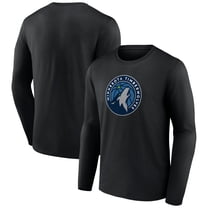 Men's Black Minnesota Timberwolves Primary Team Logo Long Sleeve T-Shirt