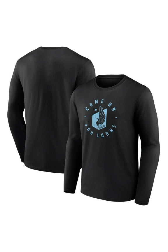 Men's Black Minnesota United FC Hometown Collection Logo Long Sleeve T-Shirt