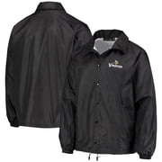 Mens Black Minnesota Vikings Coaches Classic Raglan Full-Snap Windbreaker Jacket