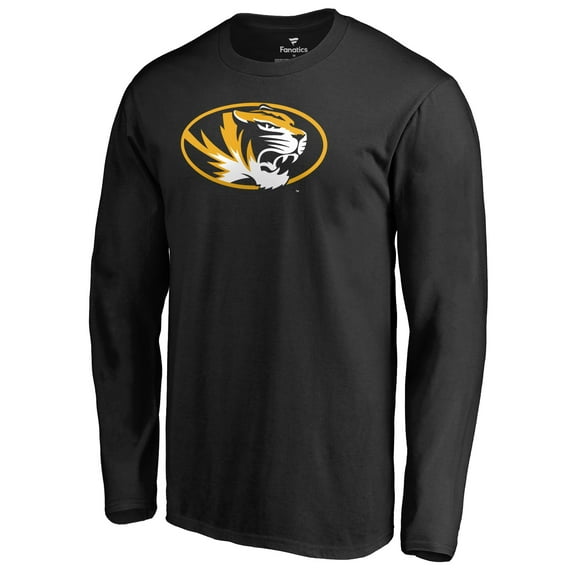 Men's Black Missouri Tigers Primary Team Logo Long Sleeve T-Shirt
