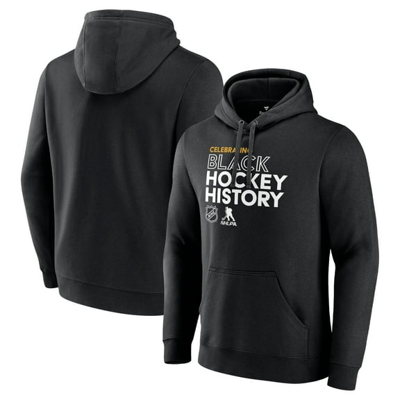 Men's Black NHL Black Hockey History Pullover Hoodie