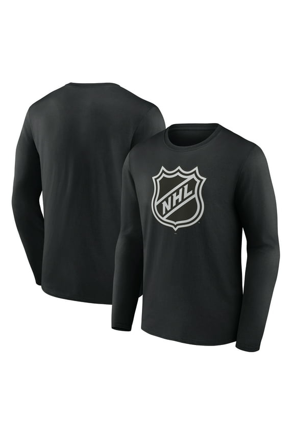 Men's Black NHL Shield Logo Long Sleeve T-Shirt