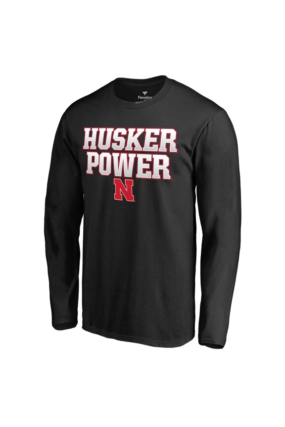 Men's Black Nebraska Huskers Hometown Collection Husker Power Long Sleeve T-Shirt