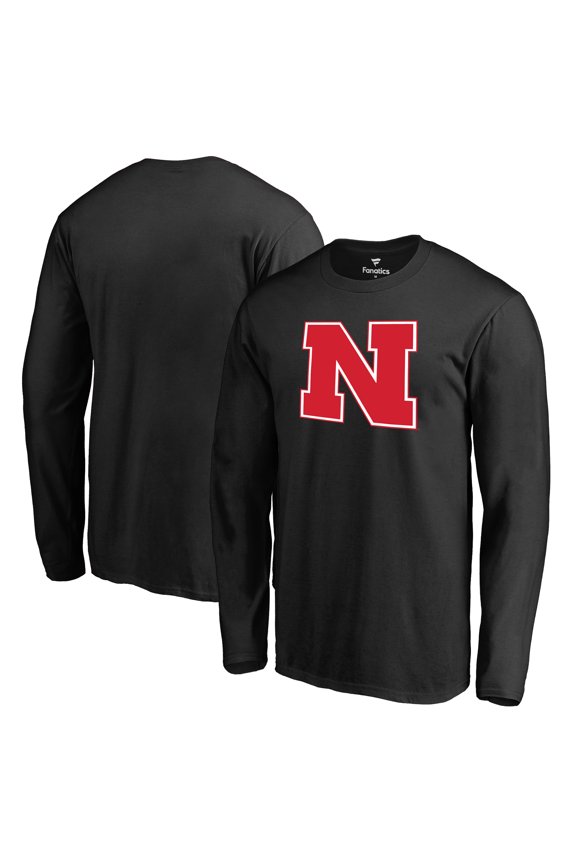 Men's Black Nebraska Huskers Primary Logo Long Sleeve T-Shirt