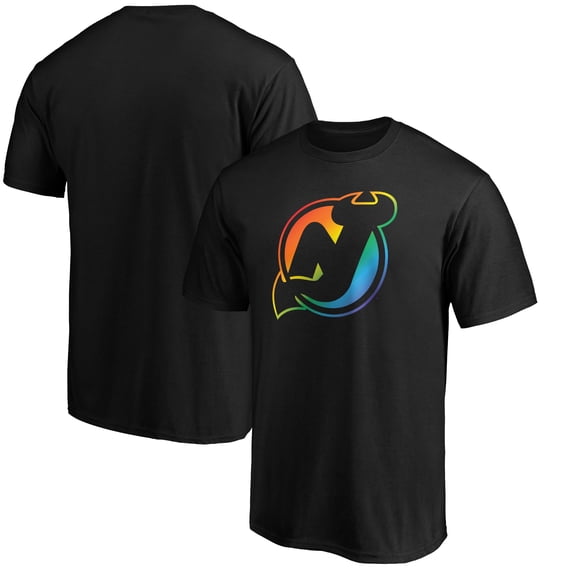 Men's Black New Jersey Devils Team Pride Logo T-Shirt