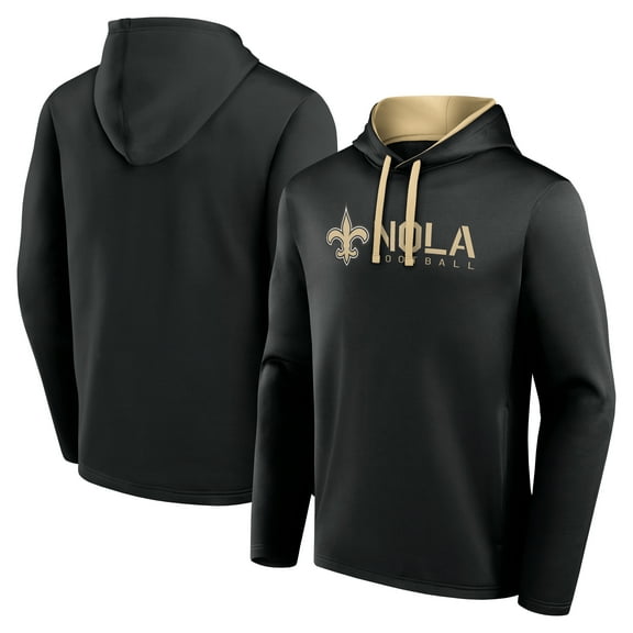 Men's Logo Athletic Black New Orleans Saints Head Start Pullover Hoodie