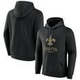 thumbnail image 1 of Men's Black New Orleans Saints Logo Team Lockup Fitted Pullover Hoodie, 1 of 3