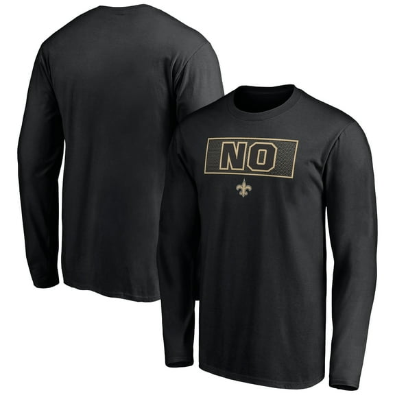 Men's Black New Orleans Saints Squad Throwbacks Long Sleeve T-Shirt
