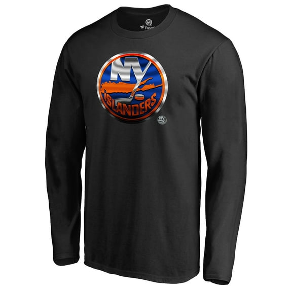 Men's Black New York Islanders Midnight Mascot Long Sleeve T-Shirt