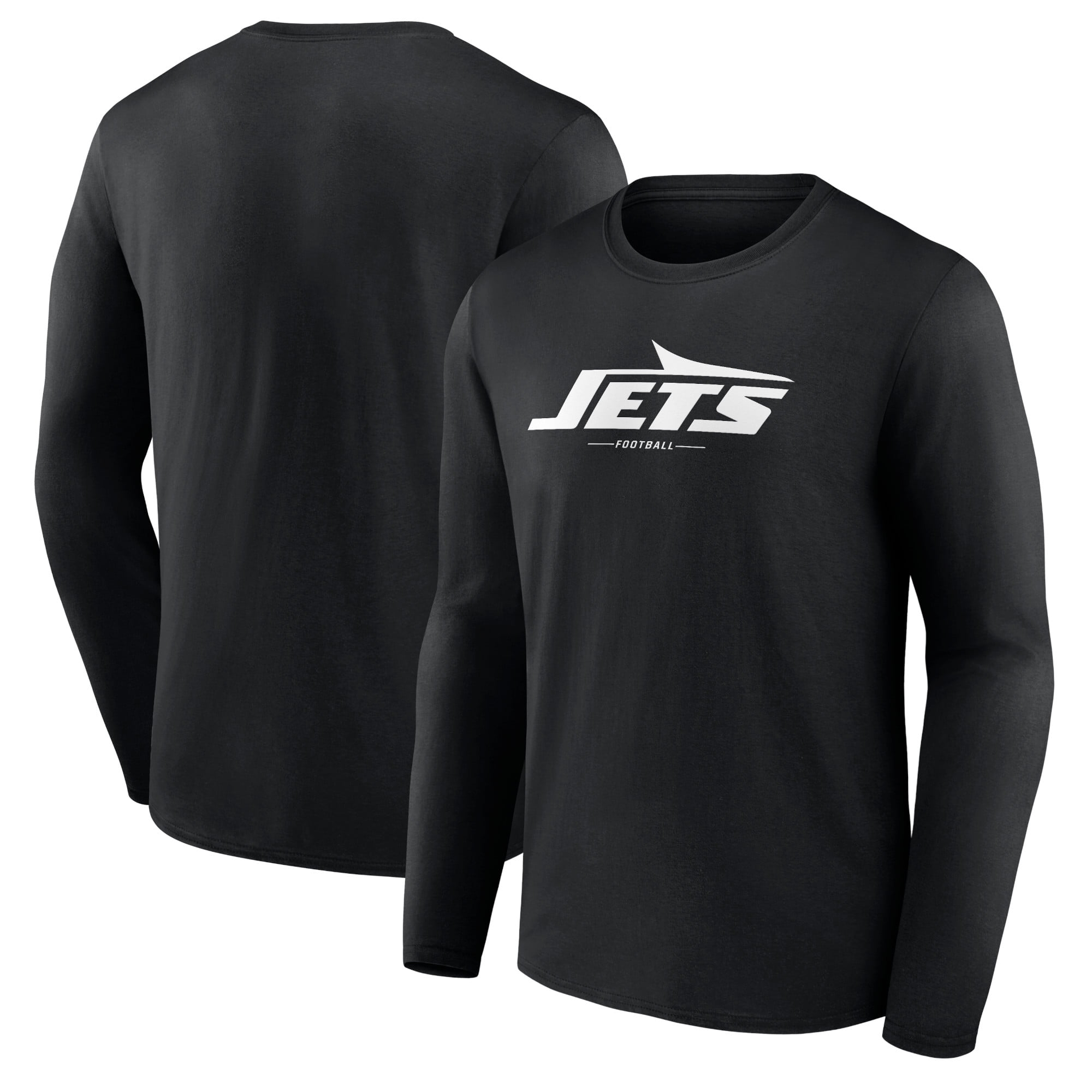 Men's Black New York Jets Logo Team Lockup Long Sleeve T-Shirt