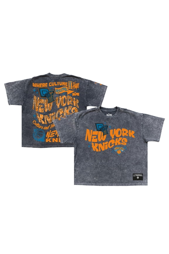 Men's Black New York Knicks Culture Clash Collection Premium T-Shirt