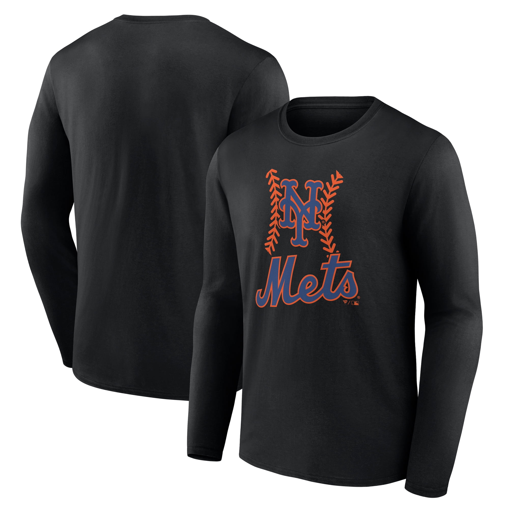 Men's Black New York Mets Fastball Long Sleeve T-Shirt