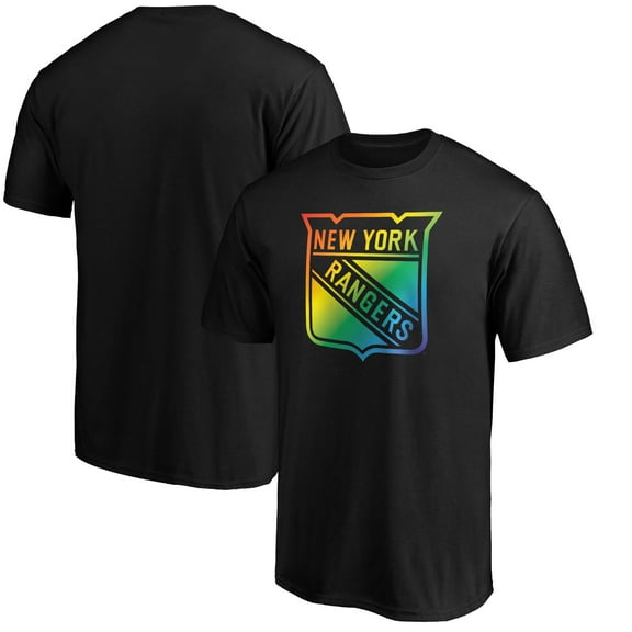 Men's Black New York Rangers Team Pride Logo T-Shirt