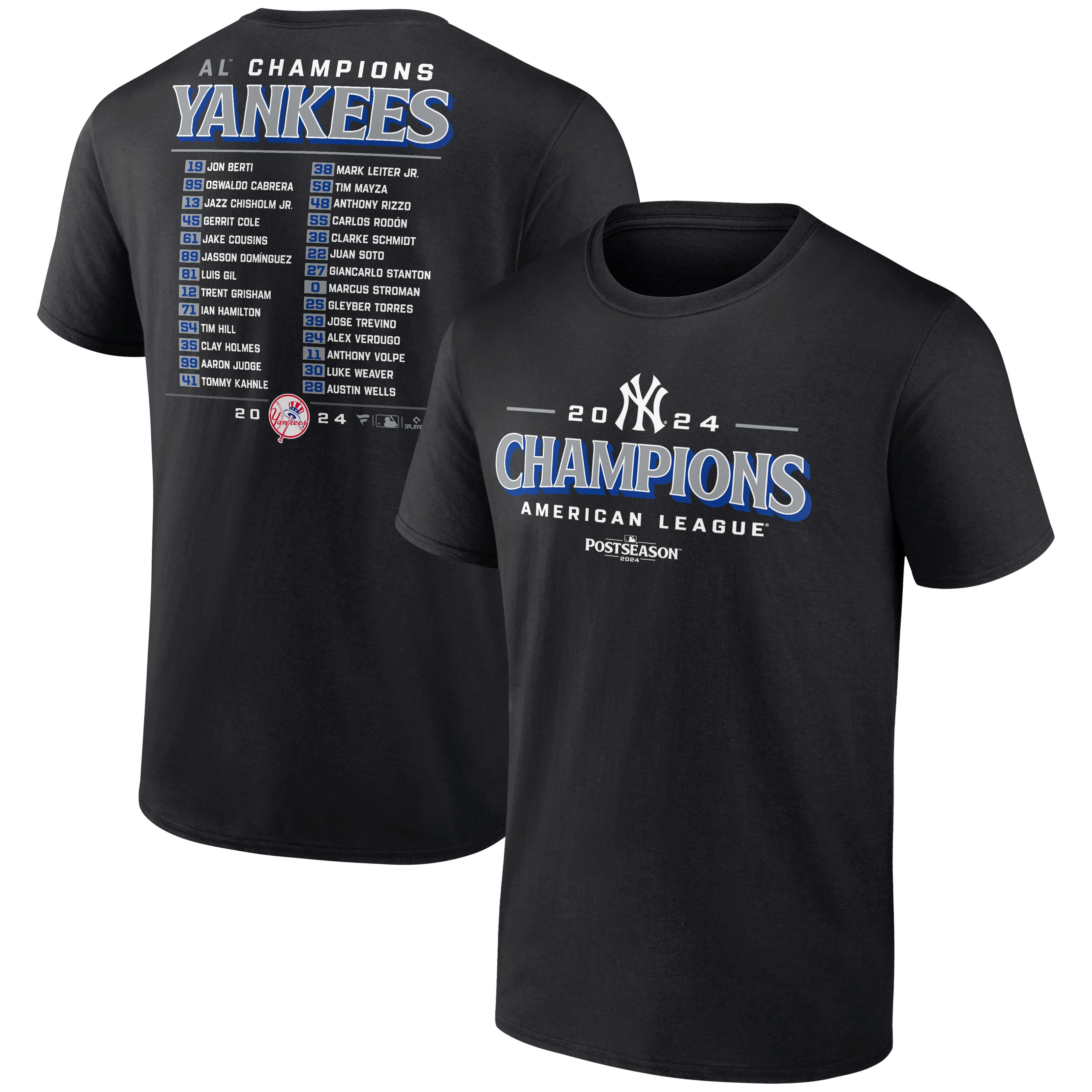 Men's Black New York Yankees 2024 American League Champions Bloop