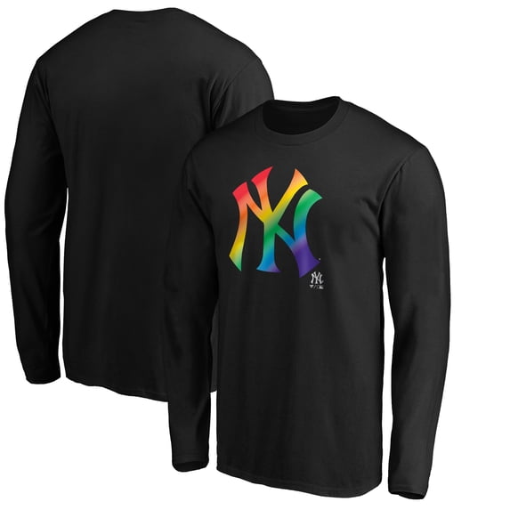 Men's Black New York Yankees Team Pride Logo Long Sleeve T-Shirt