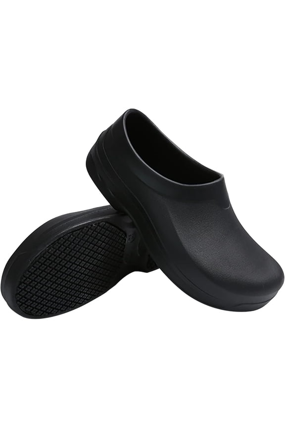 Men's Black Non Slip Work Clogs - Professional Chef, Nurse & Gardener Shoes - , Oil Resistant, Comfortable & Breathable - Size 5-11