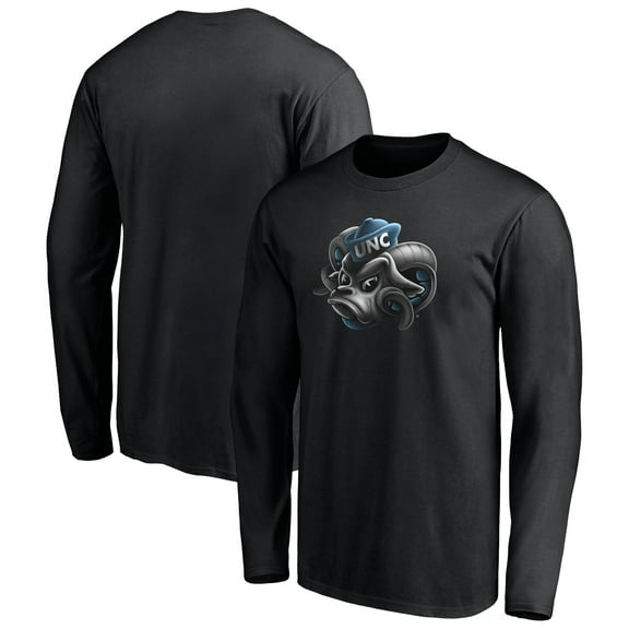 Men's Black North Carolina Tar Heels Midnight Mascot Long Sleeve T-Shirt