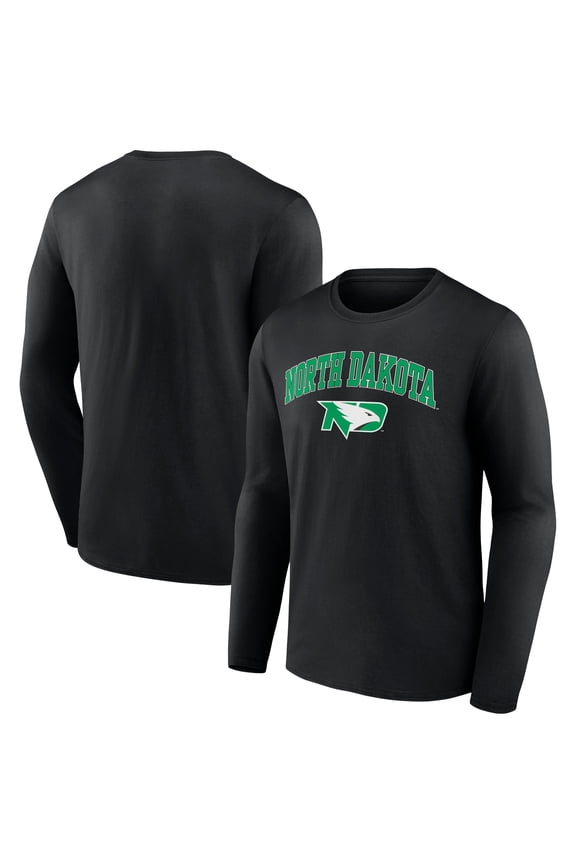 Men's Black North Dakota Campus Long Sleeve T-Shirt