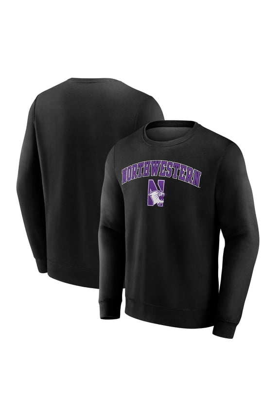 Men's Black Northwestern Wildcats Campus Fleece Pullover Sweatshirt