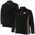 thumbnail image 1 of Men's Black Ohio State Buckeyes Big & Tall Textured Raglan Quarter-Zip Jacket, 1 of 4
