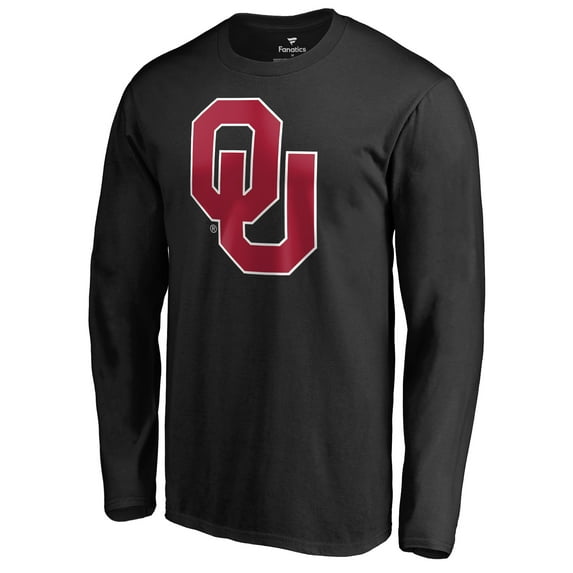 Men's Black Oklahoma Sooners Primary Logo Long Sleeve T-Shirt