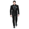 thumbnail image 1 of Men's Black One Button Suit Men's Velvet Suit Fabric Shawl Collar Tuxedo, 1 of 1