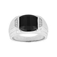 thumbnail image 1 of Men's Black Onyx and Simulated Diamond Ring in .925 Sterling Silver, 1 of 4
