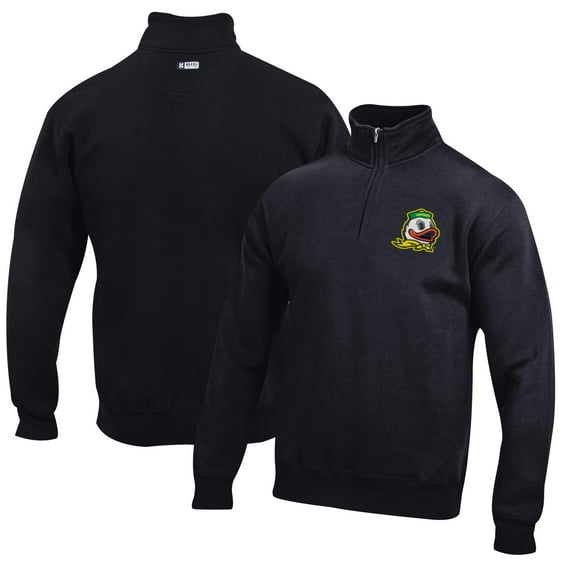 Men's Black Oregon Ducks Big Cotton Quarter-Zip Pullover Sweatshirt