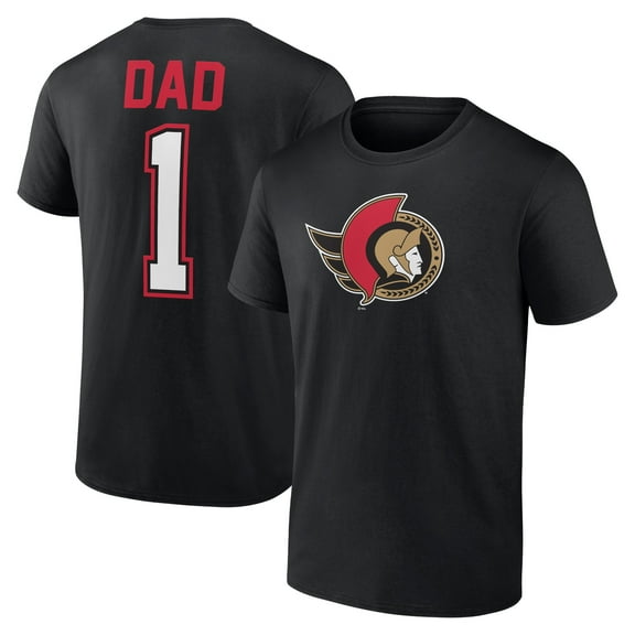 Men's Black Ottawa Senators Father's Day #1 Dad T-Shirt