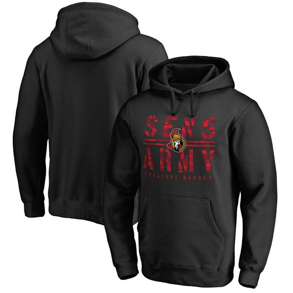 Men's Black Ottawa Senators Hometown Collection Sens Army Pullover Hoodie