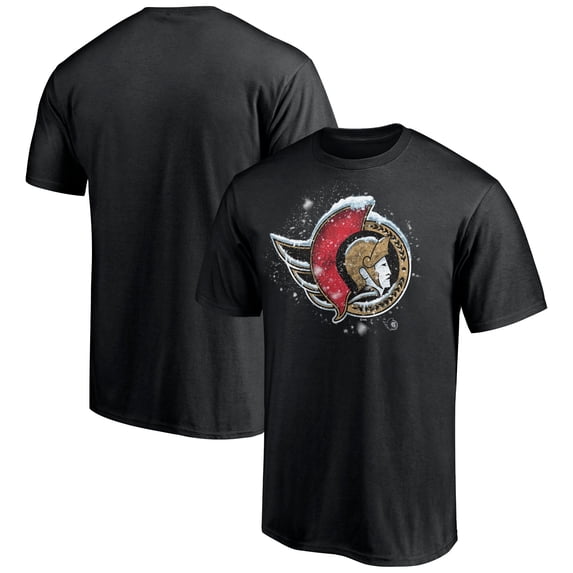 Men's Black Ottawa Senators Snow Logo T-Shirt