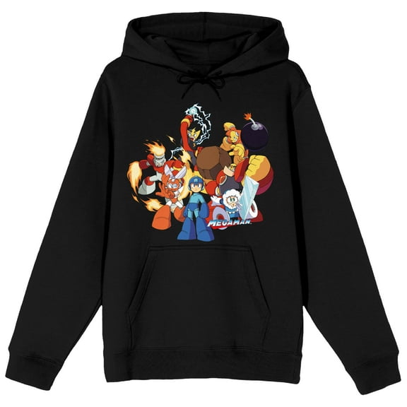 Men's Black Packaged Shirt, Mega Man Group Hoodie-4XL