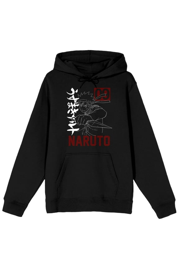 Men's Black Packaged Shirt, Naruto with Kunai Kanji Sweatshirt-3XL