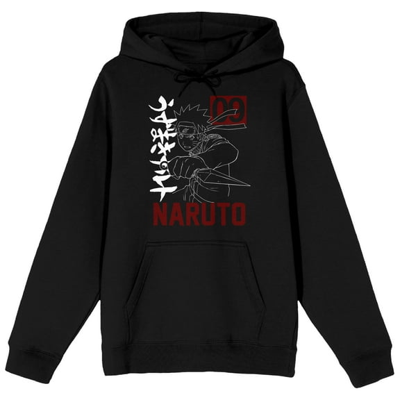 Men's Black Packaged Shirt, Naruto with Kunai Kanji Sweatshirt-M