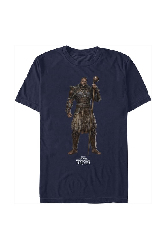 Men's Black Panther: Wakanda Forever Lord M'Baku Standing Tall Graphic Tee Navy Blue 2X Large