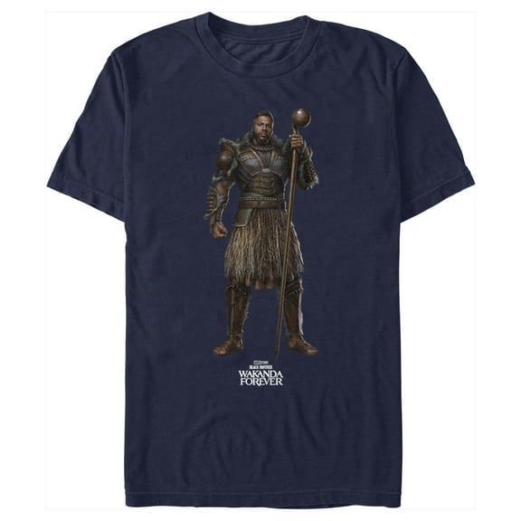 Men's Black Panther: Wakanda Forever Lord M'Baku Standing Tall  Graphic Tee Navy Blue Large